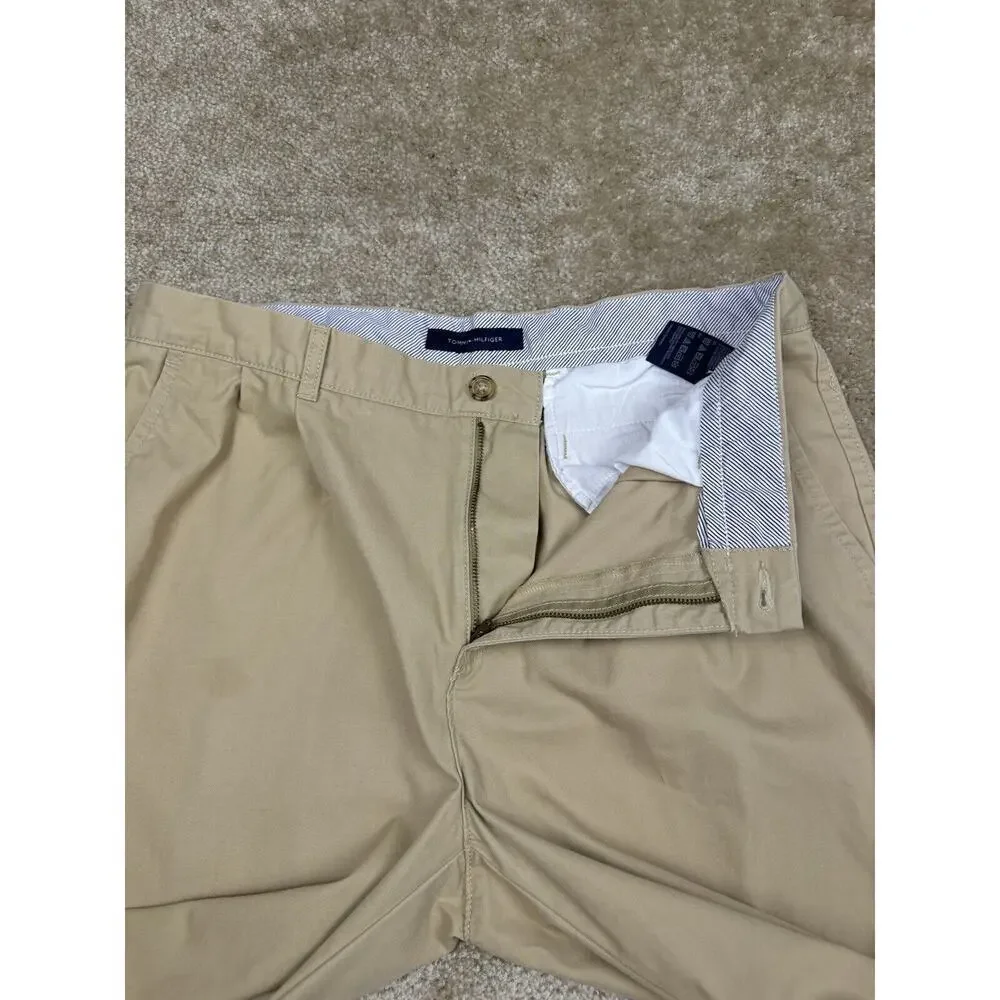 Tommy Hilfiger Pleated Chino Tan Size 36 x 30 Khakis A628